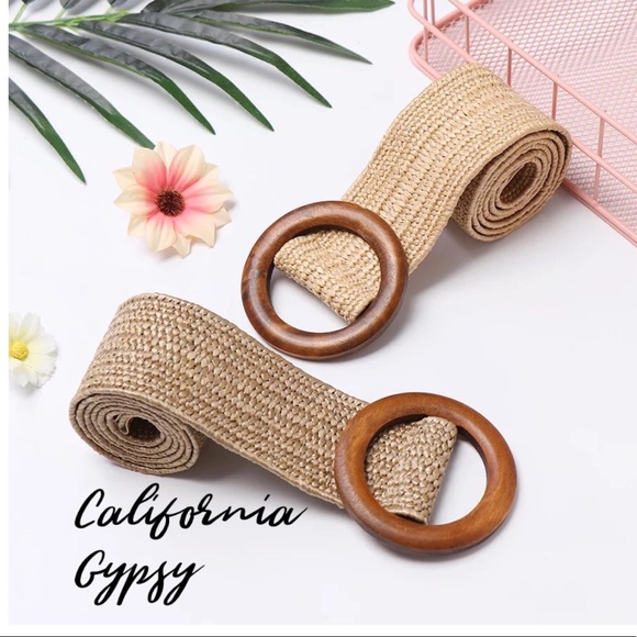 Boho Natural fiber wood belt - Picture 6 of 6